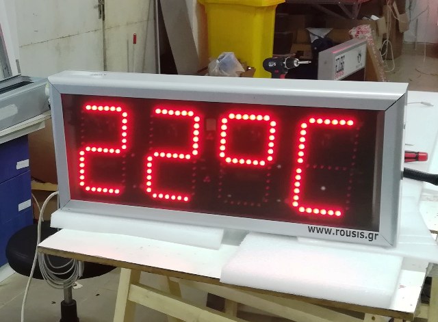Μεταχειρισμένο ρολόι θερμόμετρο LED πινακίδα