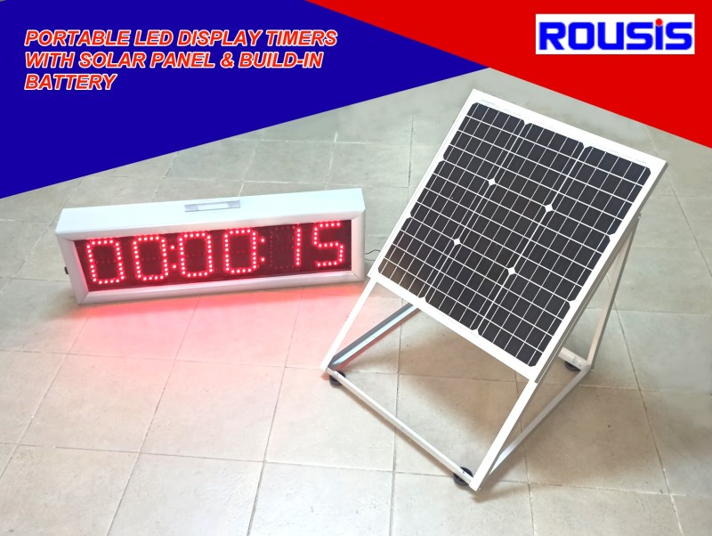 solar charger portable LED display stopwatch timer