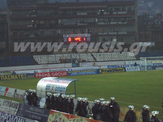 LED scoreboard in a futball stadium.