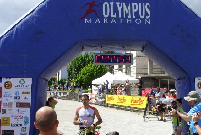 LED timer display of 6 digits in "Olympus marathon" race.