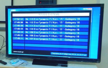 monitor tft για κεντρική αίθουσα στο σύστημα προτεραιότητας 